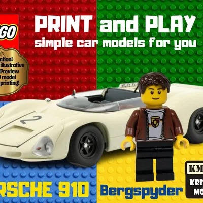 Mô hình 3D xe đua cổ điển LEGO Porsche 910 Bergspyder 1967