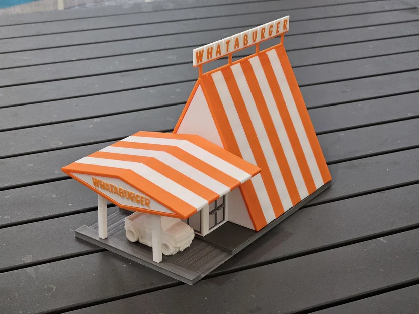 Mô hình cửa hàng Whataburger cổ điển tỷ lệ 1:64 cho diorama - Image 5