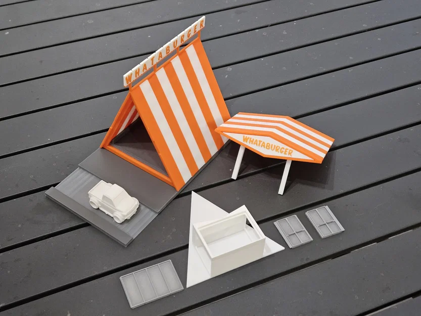 Mô hình cửa hàng Whataburger cổ điển tỷ lệ 1:64 cho diorama - Image 6