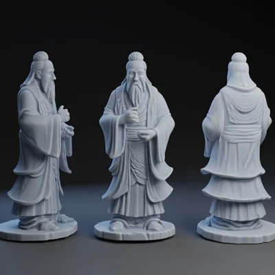 Mô hình 3D Lã Động Tân - Tiên nhân Đạo giáo