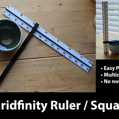 Thước đo Gridfinity có đầu vuông góc