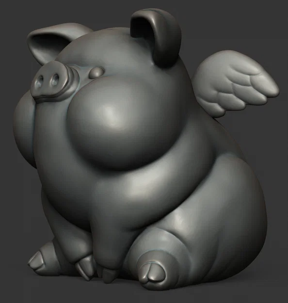 Mô hình chú heo có cánh (Winged Happy Pig) đáng yêu để bàn - Image 1