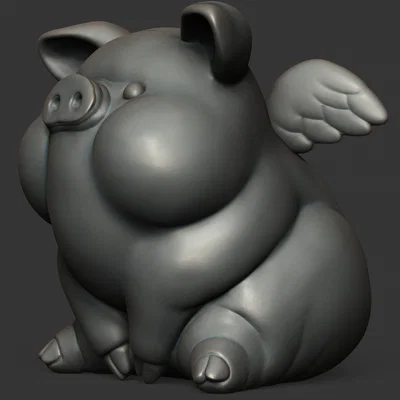 Mô hình chú heo có cánh (Winged Happy Pig) đáng yêu để bàn