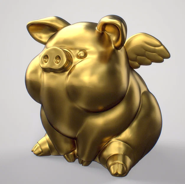 Mô hình chú heo có cánh (Winged Happy Pig) đáng yêu để bàn - Image 4