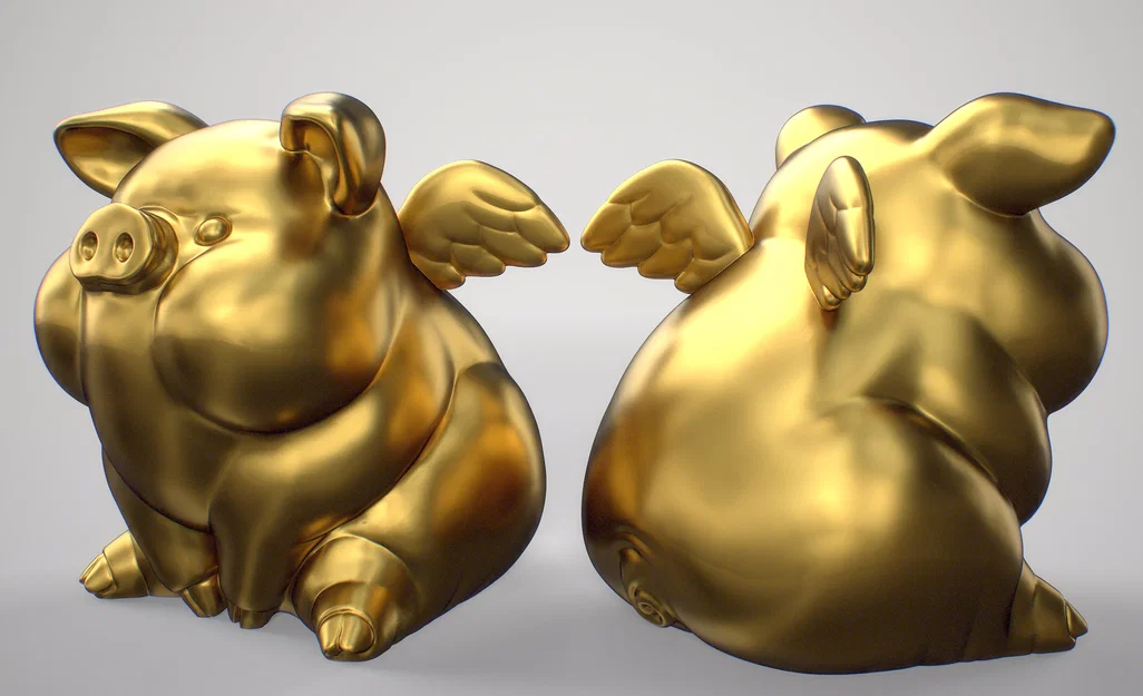 Mô hình chú heo có cánh (Winged Happy Pig) đáng yêu để bàn - Image 5