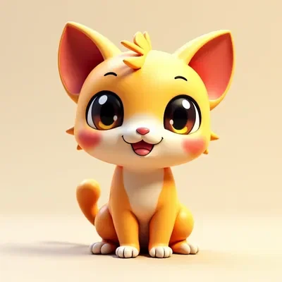 Mô hình Mèo Nhỏ Đáng Yêu (Cute Little Kitty) trang trí 3D siêu xinh