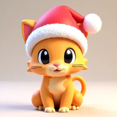 Chú Mèo Giáng Sinh Dễ Thương