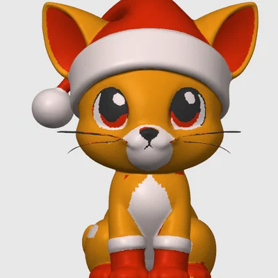 Chú Mèo Giáng Sinh Dễ Thương Với Chiếc Mũ Noel