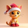 Chú Mèo Giáng Sinh Dễ Thương Với Chiếc Mũ Noel - Thumbnail 3