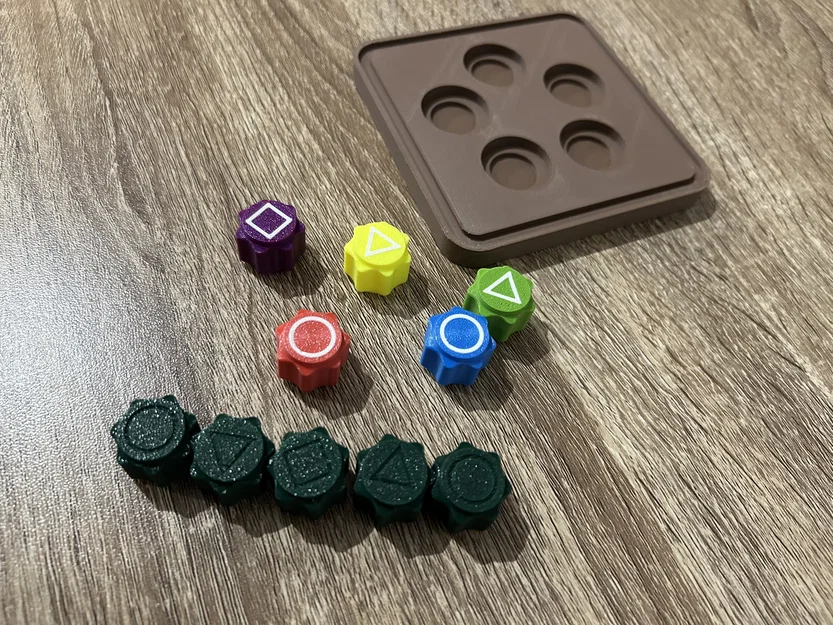 Bộ trò chơi Gonggi phong cách Squid Game 2 in 3D không cần support - Image 4