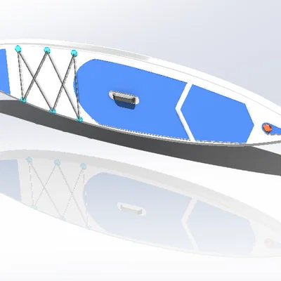 Mô hình móc khóa ván chèo SUP (SUP board) tỷ lệ 1:20 in 3D