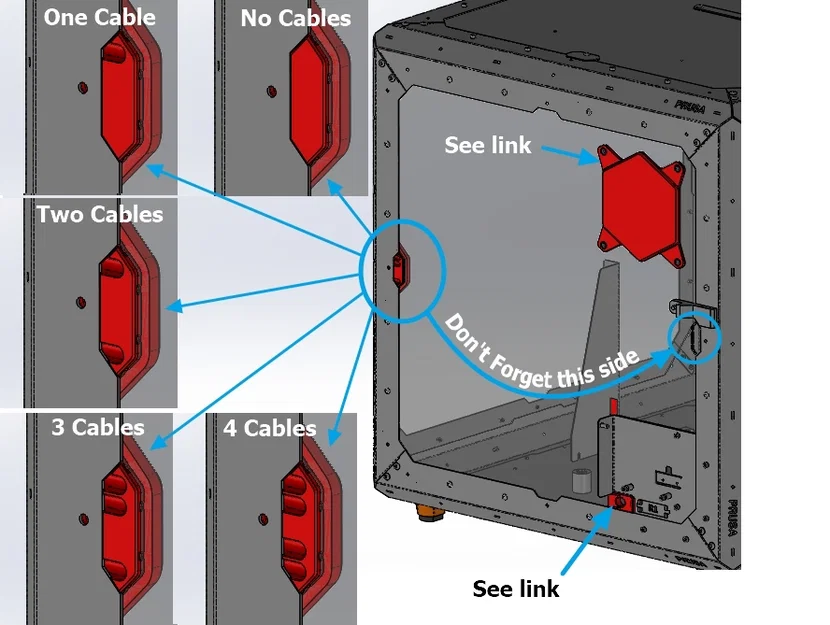 #0143 Nắp đậy lỗ luồn cáp - Tối đa 4 cáp, Original Prusa Enclosure (OPE) - Image 1