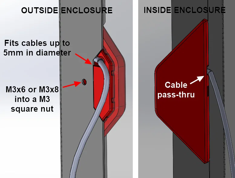 #0143 Nắp đậy lỗ luồn cáp - Tối đa 4 cáp, Original Prusa Enclosure (OPE) - Image 3