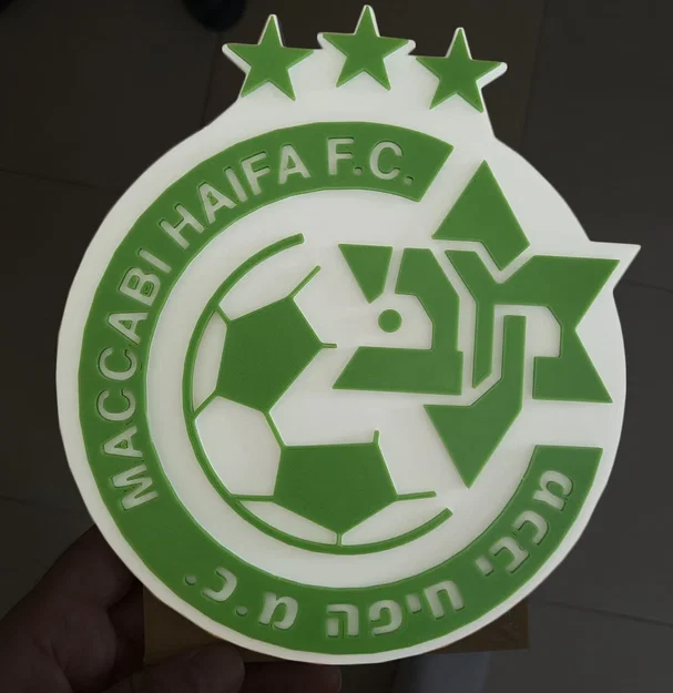 Mô hình 3D logo CLB Maccabi Haifa 3 ngôi sao kỷ niệm vô địch - Image 1
