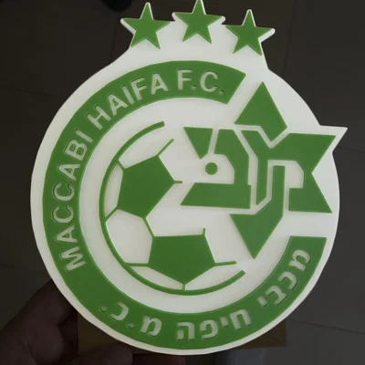 Mô hình 3D logo CLB Maccabi Haifa 3 ngôi sao kỷ niệm vô địch