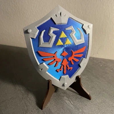 Mô hình khiên Hylian và giá đỡ hỗ trợ MMU