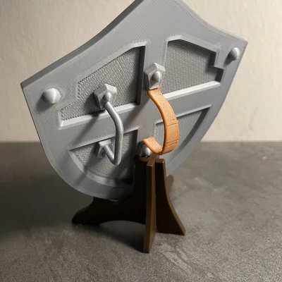 Mô hình khiên Hylian và giá đỡ hỗ trợ MMU