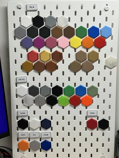 Bộ mẫu thử nhựa (Filament Swatches) và nhãn dán cho bảng IKEA Skadis - Image 1