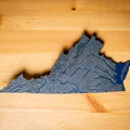 Bản đồ địa hình tiểu bang Virginia, Mỹ (VA) tích hợp sông ngòi in 3D - Thumbnail 12