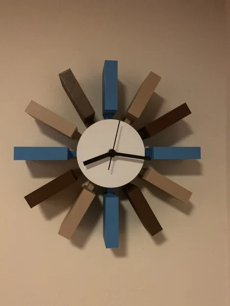 George Nelson Block Clock: Mẫu đồng hồ cổ điển phong cách Mid-Century Modern - Image 1