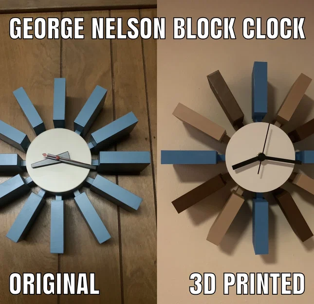 George Nelson Block Clock: Mẫu đồng hồ cổ điển phong cách Mid-Century Modern - Image 3