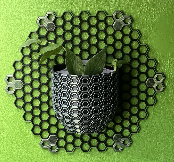 Chậu cây treo tường họa tiết lục giác, 3 kích cỡ - Image 1
