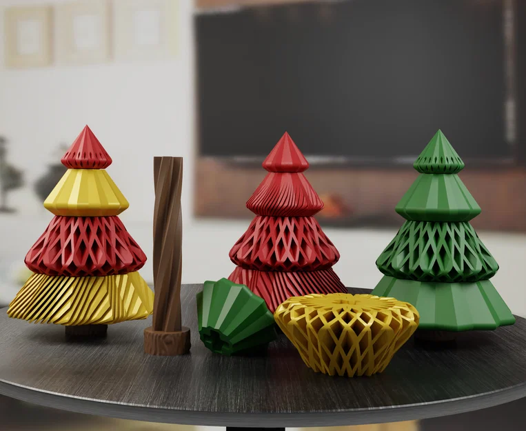 Cây thông Noel lắp ráp - kiểu xoắn ốc, hiệu ứng xuyên thấu - Image 1