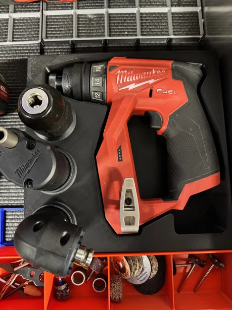 Khay 3D Gridfinity cho máy khoan Milwaukee M12 Installation Tool - Image 1