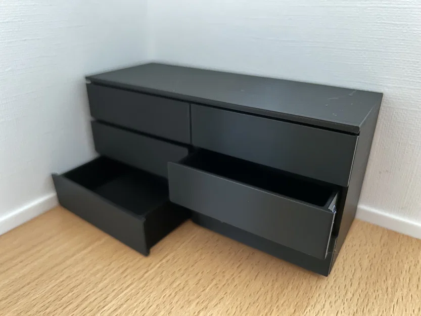 Tủ ngăn kéo mini phong cách IKEA Malm cho nhà búp bê (Tỉ lệ 1:12) - Image 2