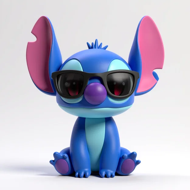 Mô hình Stitch đeo kính râm siêu ngầu để in 3D trang trí - Image 1
