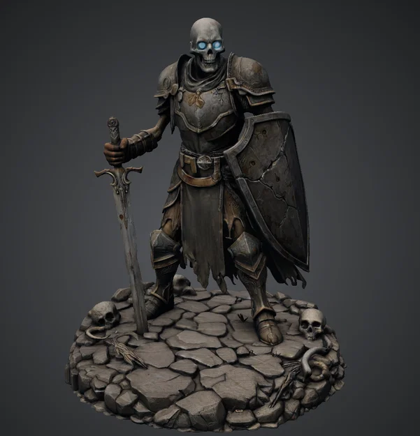 Bloodbound Realms – Undead – Chiến binh Bộ xương (Mô hình 3D STL Dark Fantasy) - Image 1
