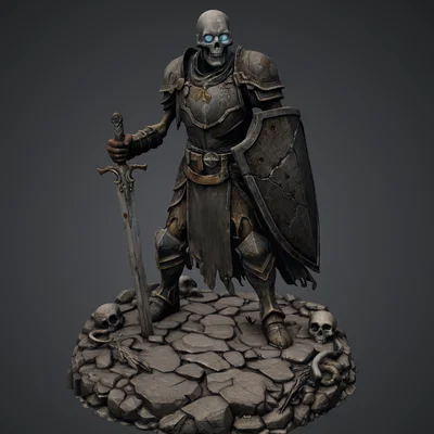 Bloodbound Realms – Undead – Chiến binh Bộ xương (Mô hình 3D STL Dark Fantasy)