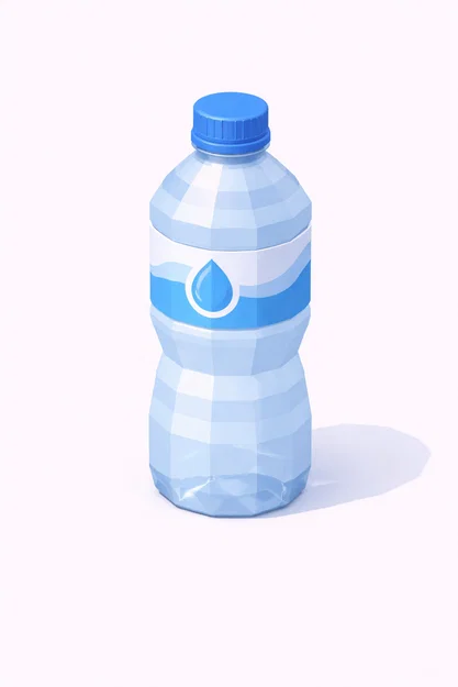 Mô hình chai nước nhựa Low Poly - File in 3D sắc nét - Image 1