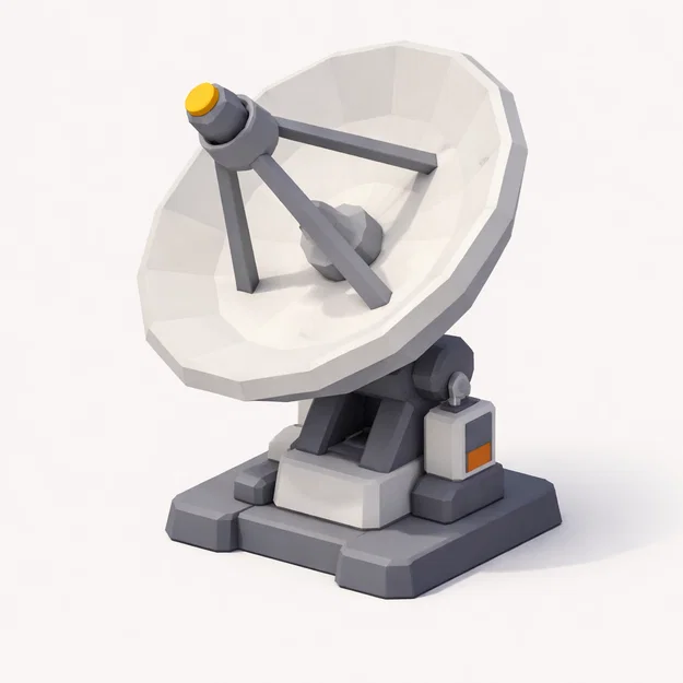 Mô hình chảo vệ tinh Low Poly (Satellite Dish) in 3D cực chất - Image 1