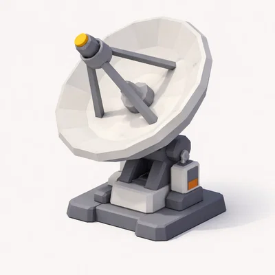 Mô hình chảo vệ tinh Low Poly (Satellite Dish) in 3D cực chất