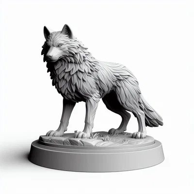 Mô hình 3D chú sói hoang dã (Wayward Wolf) sắc nét đầy ấn tượng