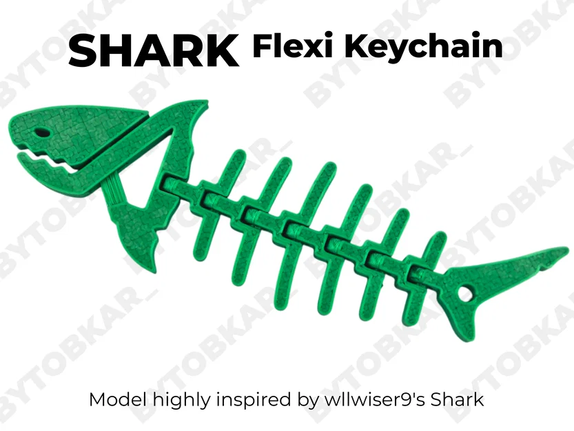 Móc khóa cá mập linh hoạt Flexi Shark - Image 1