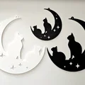 Mèo và mặt trăng, đồ trang trí treo tường/cửa sổ - Thumbnail 1