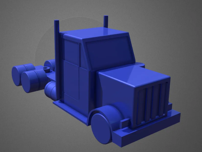 Mô hình xe đầu kéo và rơ-moóc 6 vị trí in 3D cực chất - Image 1