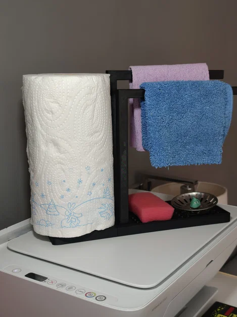 Giá Để Đồ Nhà Bếp Kiêm Kệ Treo Khăn và Giấy Lau - Image 4