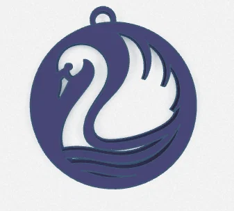 Móc khóa hình thiên nga tối giản - Mẫu in 3D tinh tế cho mọi người - Image 1