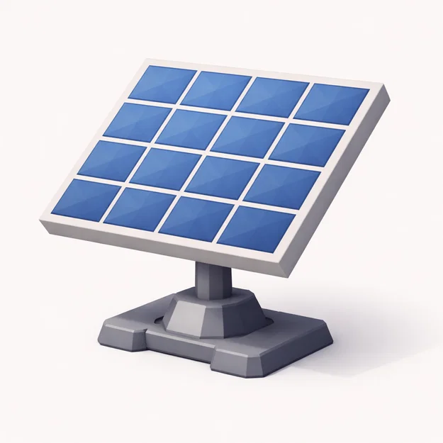 Mô hình tấm pin năng lượng mặt trời (Solar Panel) phong cách Low Poly - Image 1