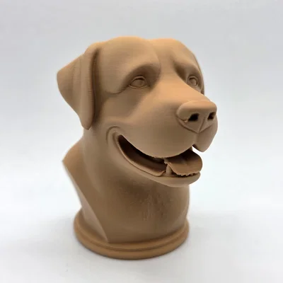 Tượng bán thân chó Rottweiler đang cười 2