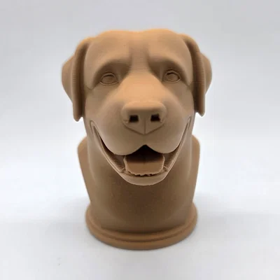 Tượng bán thân chó Rottweiler đang cười 2