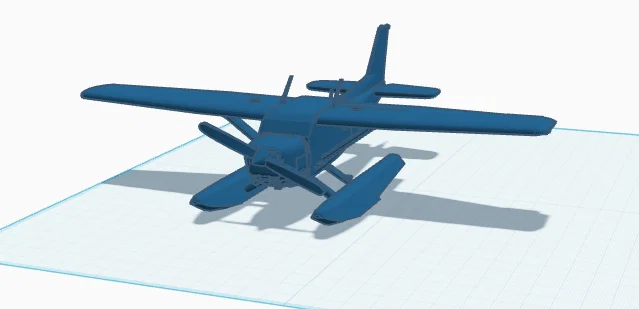 Mô hình 3D máy bay Cessna 172 với bộ phao hạ cánh - Image 1