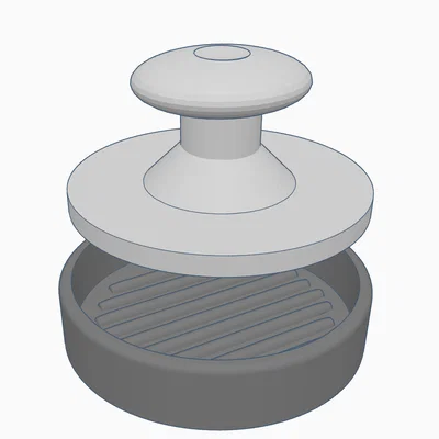 Khuôn ép thịt Burger Smash 12cm - Phụ kiện BBQ tự in 3D chuyên nghiệp