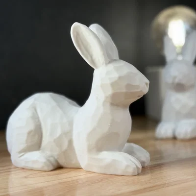 Tượng chú thỏ nằm (Poly Hase) - Mô hình 3D trang trí độc đáo