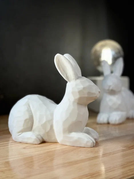 Tượng chú thỏ nằm (Poly Hase) - Mô hình 3D trang trí độc đáo - Image 2