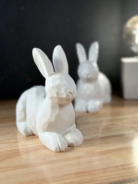 Tượng chú thỏ nằm (Poly Hase) - Mô hình 3D trang trí độc đáo - Image 3