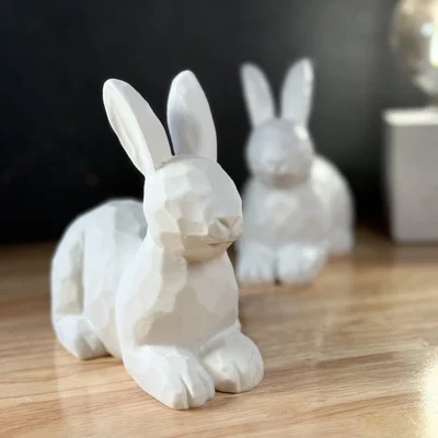 Tượng chú thỏ nằm (Poly Hase) - Mô hình 3D trang trí độc đáo